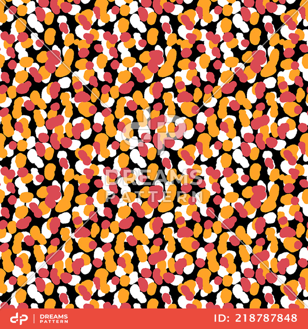 Abstract Illustration Pattern, Seamless Colorful Brush Dots Ready for Textile Prints.