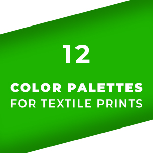 Set 12 Color Palettes for Textile Prints. Tints and Shades Chart, Colors Guide Swatches.