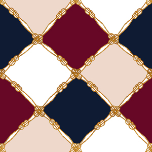 Golden Ropes on Diamond Shapes, Seamless Pattern For Textile.