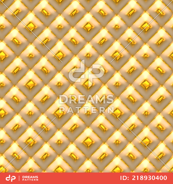 Luxury Golden Geometric Pattern, Seamless 3D Rendering Texture Ready for Textile Prints.