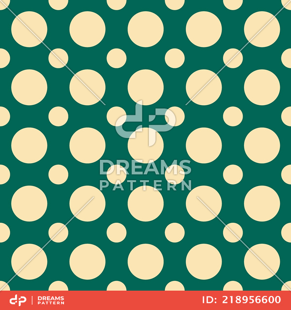 Seamless Pattern of Big and Small Circles, Polka Dots Design Ready for Textile Prints.