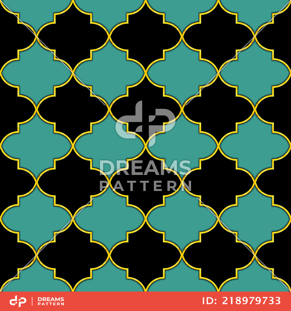 Seamless Luxury Geometric Golden Moroccan Trellis Pattern. Ready for Textile Prints.