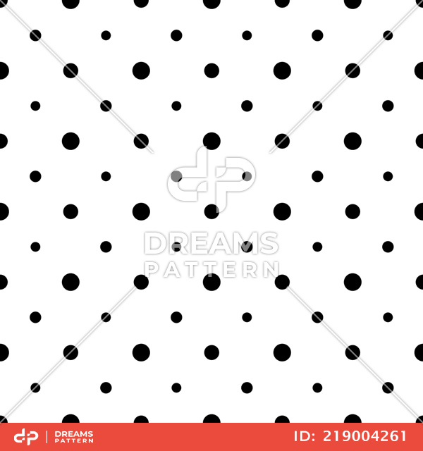 Seamless Pattern of Small and Big Circles, Design Ready for Textile Prints.