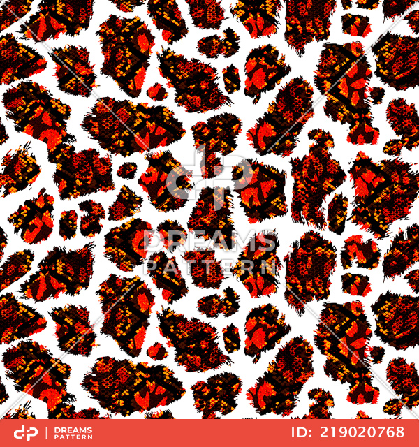 Abstract Texture Pattern, Seamless Mix Snake and Leopard Skin Pattern.