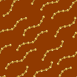 Seamless Golden Chains, Luxury Pattern on Brown Background.