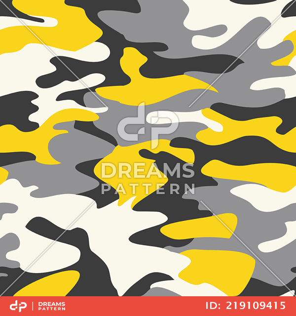 Seamless Army Camouflage, Colored Military Background Ready for Textile Prints.