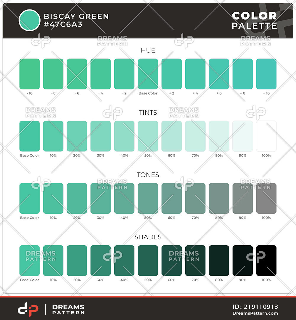Dreams Pattern - Biscay Green / Color Palette Ready for Textile. Hue ...