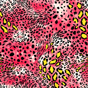 Seamless Wild Skin Pattern. Mix of Tiger, Jaguar and Leopard Print Ready for Textile.
