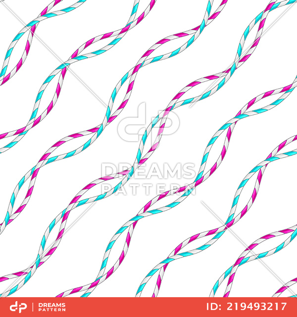 Seamless Pattern of Colorful Ropes Designed with diagonal Form.