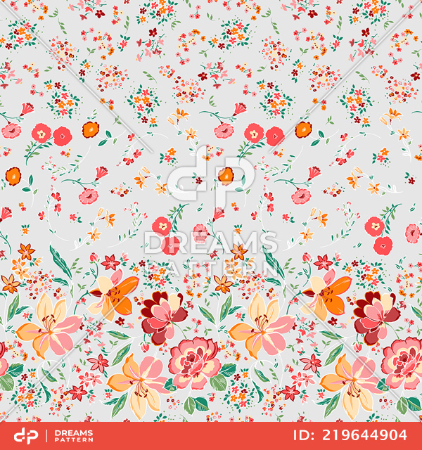 Seamless Floral Pattern Trendy Texture in Liberty Style for Cloth, Textile and Wallpaper.