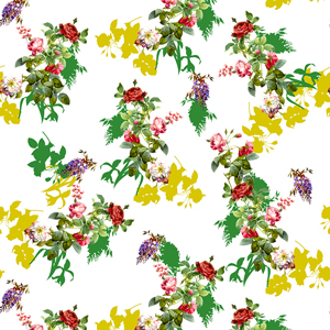 Seamless Little Floral Pattern on White Background, Ready for Textile Prints.