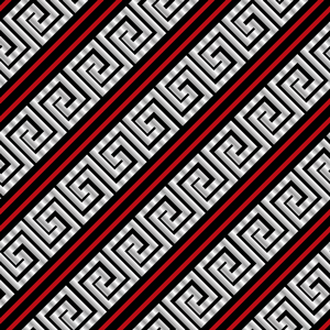Seamless Geometric Pattern with Slanted Versace Sign with Lines Ready for Textile Prints.