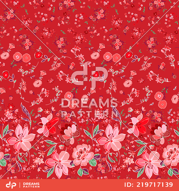 Seamless Floral Pattern Trendy Texture in Liberty Style for Cloth, Textile and Wallpaper.