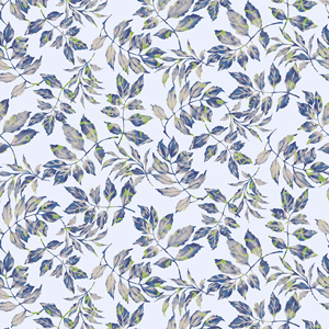 Seamless Leaves Pattern on Light Background, Modern Style Ready for Textile Prints.
