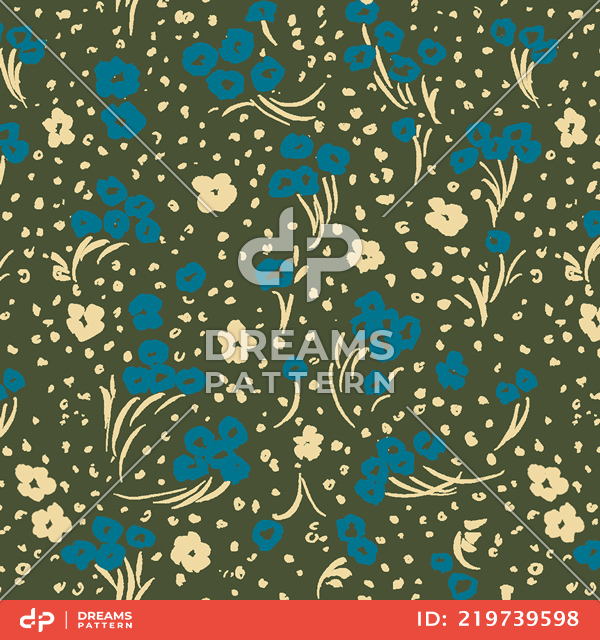 Seamless Multicolor Mini Floral Pattern, Pretty Design Ready for Textile Prints.