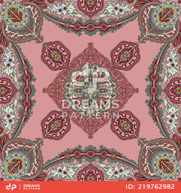 Seamless Luxury Decorative Pattern, Beautiful Symmetric Texture Ready for Textile Prints.