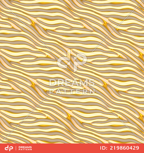 Luxury Golden Geometric Pattern, Seamless 3D Rendering Texture Ready for Textile Prints.