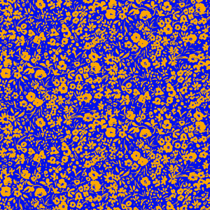 Seamless Pattern of Orange Floral on Indigo Background Ready for Textile Prints.