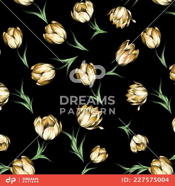 Seamless Floral Design on Colored Background Ready for Textile Prints.