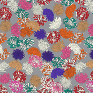 Seamless Abstract Colorful Hand Drawn Flowers Design, Ready for Textile Prints.