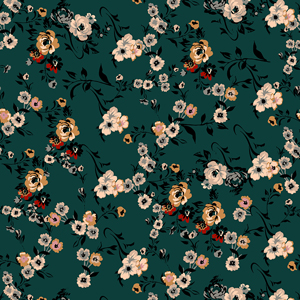Seamless Hand Drawn Floral Pattern, Beautiful Small Flowers Ready for Textile Prints.