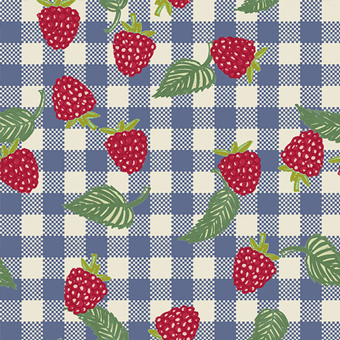 Seamless Home Grown Fruit with Leaves, Repeat Pattern Ready for Textile Prints.